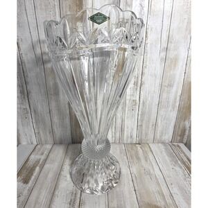 Shannon Crystal Designs of Ireland 16" Lead Crystal Flared Vase Czech Republic